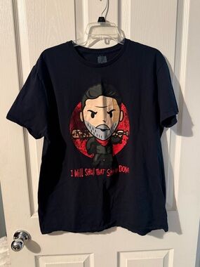 The Walking Dead  Mens Short-Sleeve Graphic Tee with Bold Red Accent
